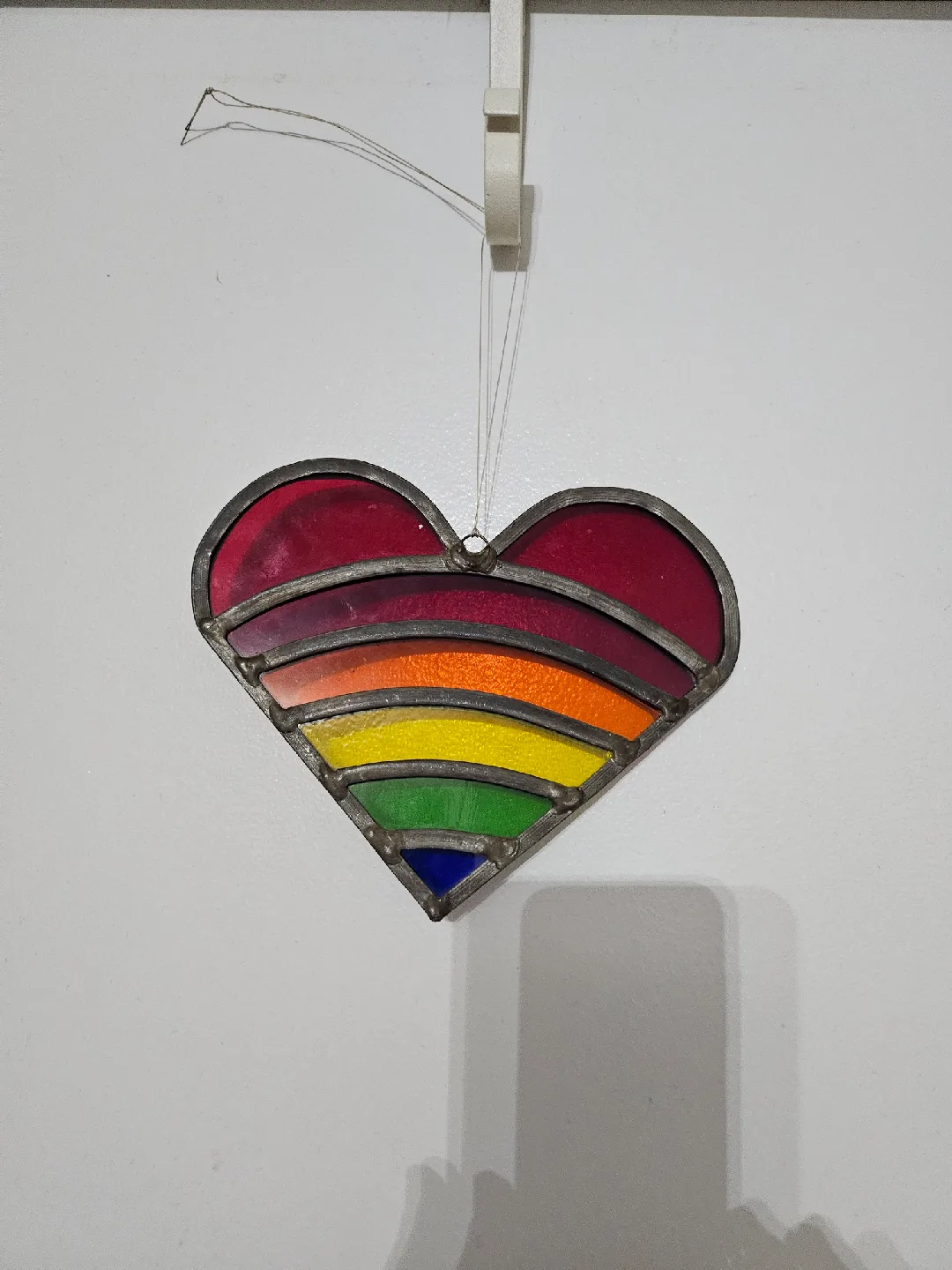 Rainbow Heart Stained Glass Decoration thumbnail
