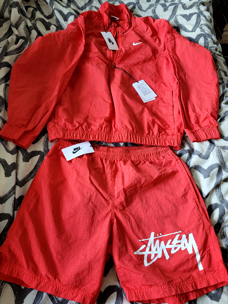 Nike x Stussy Jacket & Shorts Set - Red