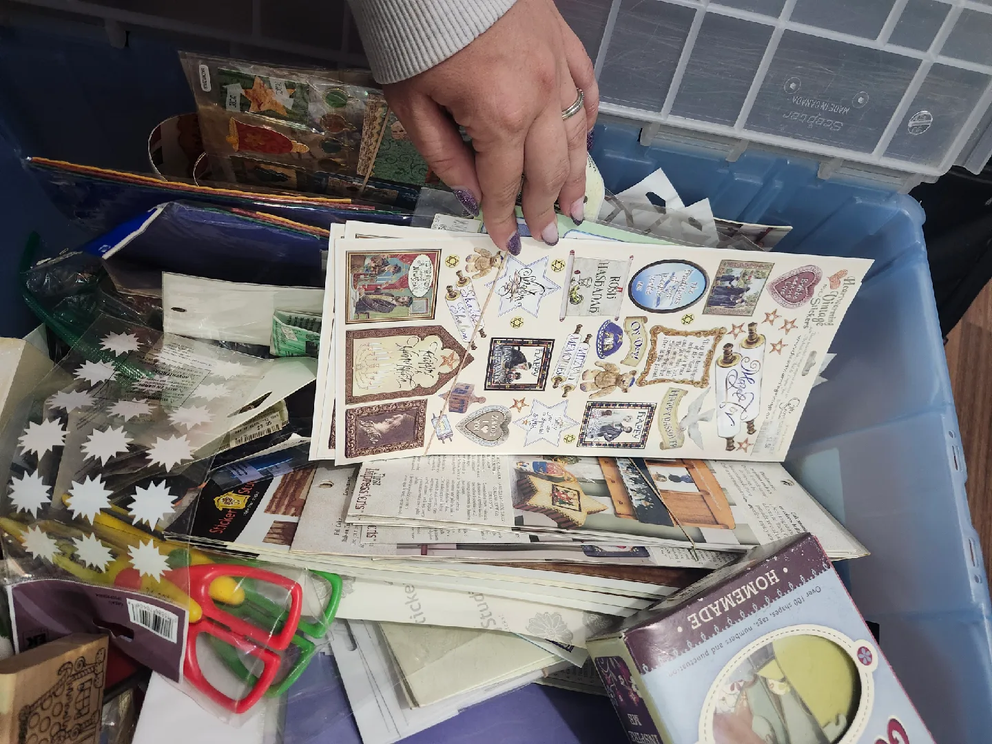 Craft Supplies Lot - Stickers, Stamps, Paper, Embellishments image indicator(7)