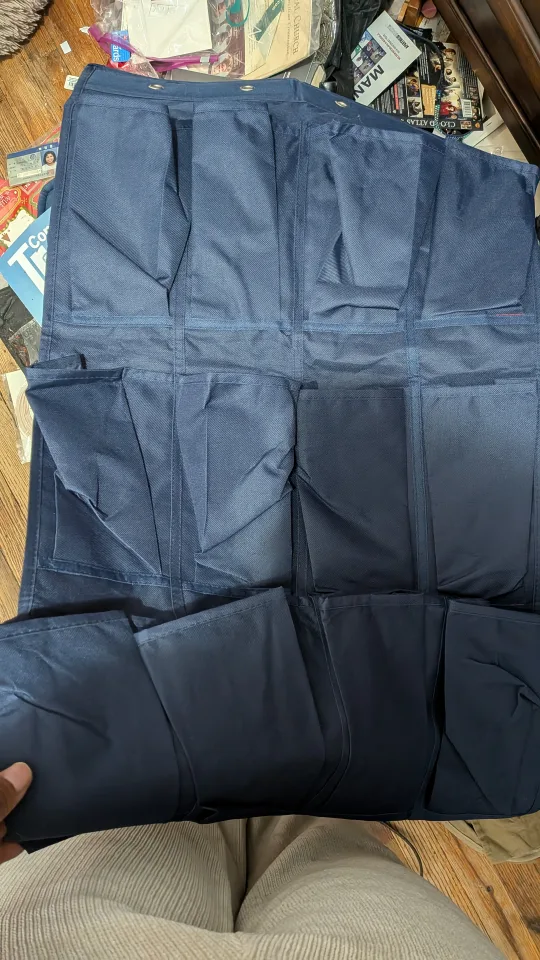 Navy Blue Hanging Shoe Organizer - Over the Door image indicator(3)