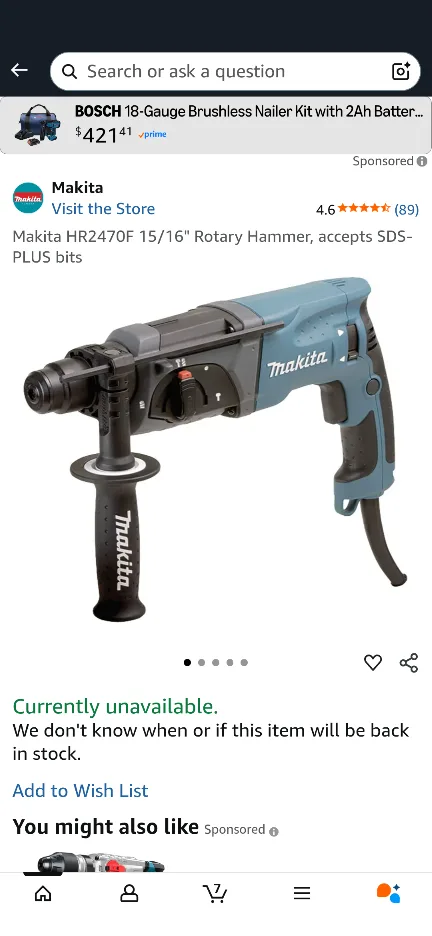 Makita HR2470F 15/16" Rotary Hammer Drill image indicator(2)