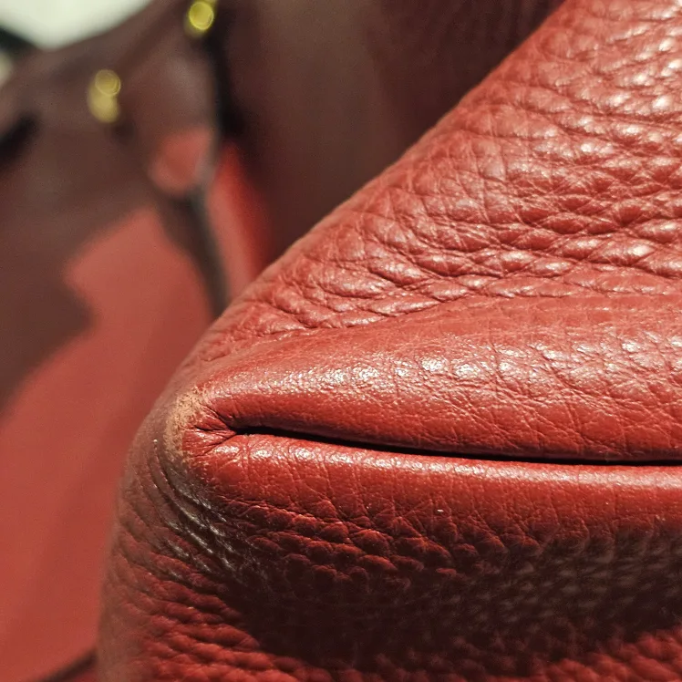 Prada Milano Leather Tote Bag - Burgundy image indicator(9)