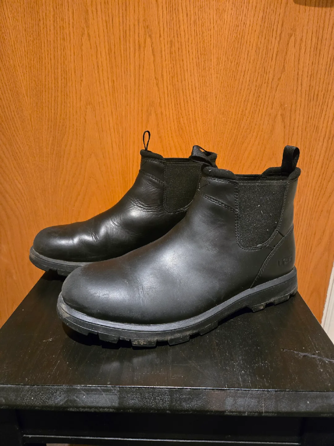 UGG Black Leather Boots - size 9 thumbnail