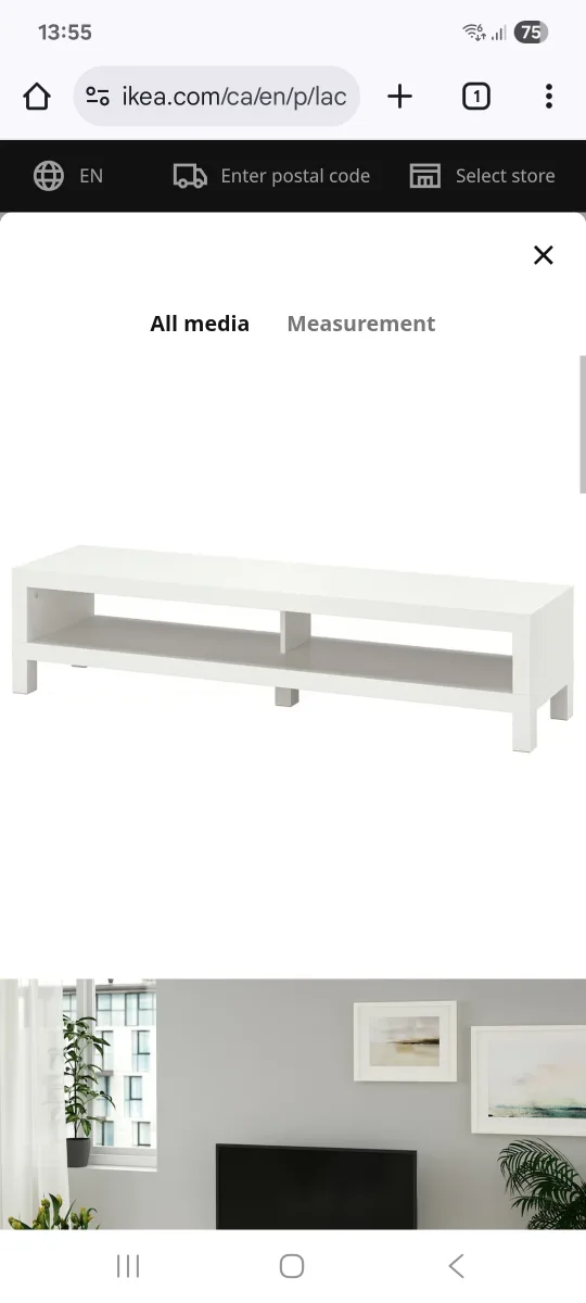 IKEA Lack TV stand, white, 63 inch image indicator(2)
