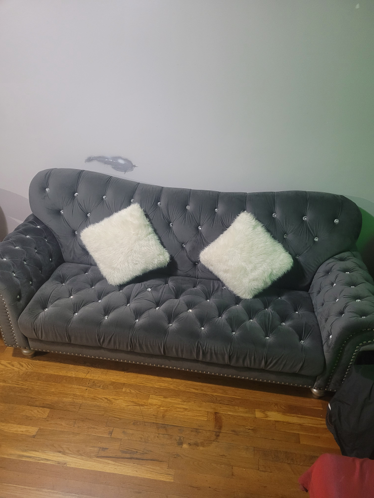 Gray Tufted Sofa
