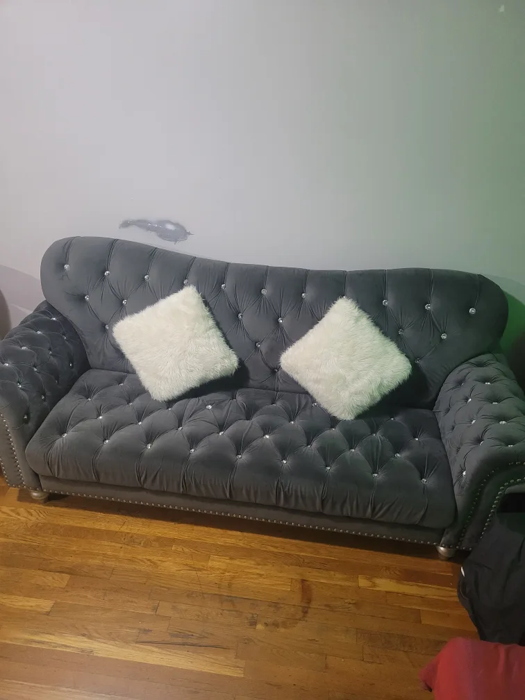 Gray Tufted Sofa thumbnail