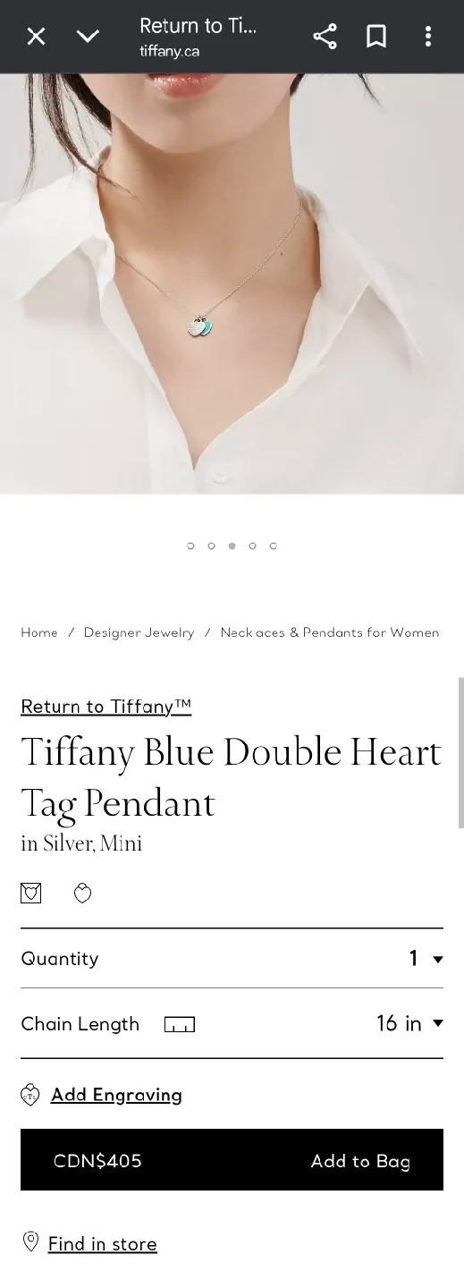 Tiffany & Co. Double Heart Tag Pendant Necklace image indicator(3)