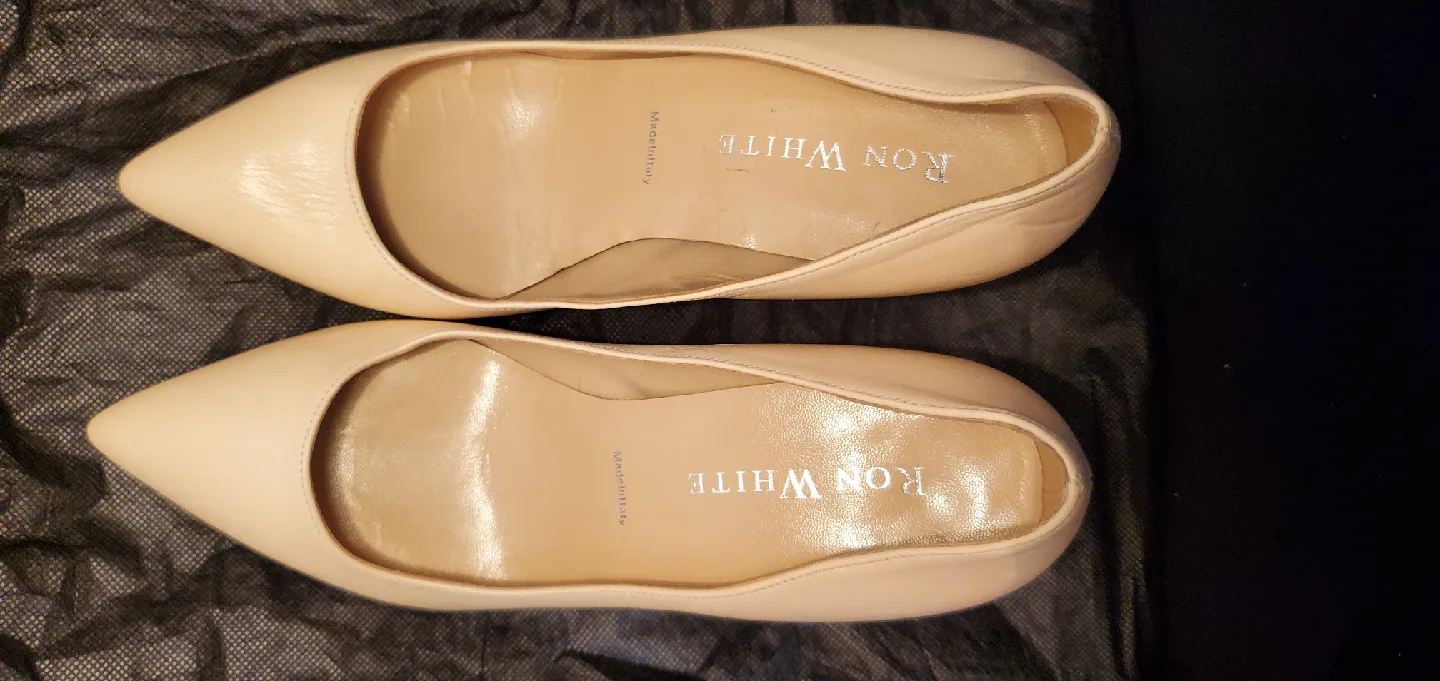 Ron White Beige Leather Heels - Size 36