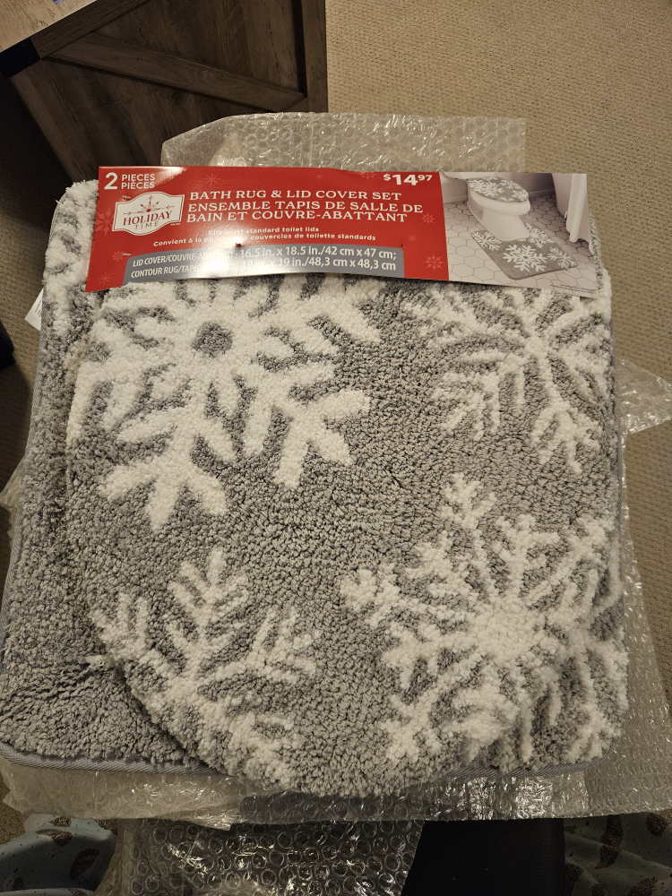 Holiday Time Bath Rug & Lid Cover Set - NEW