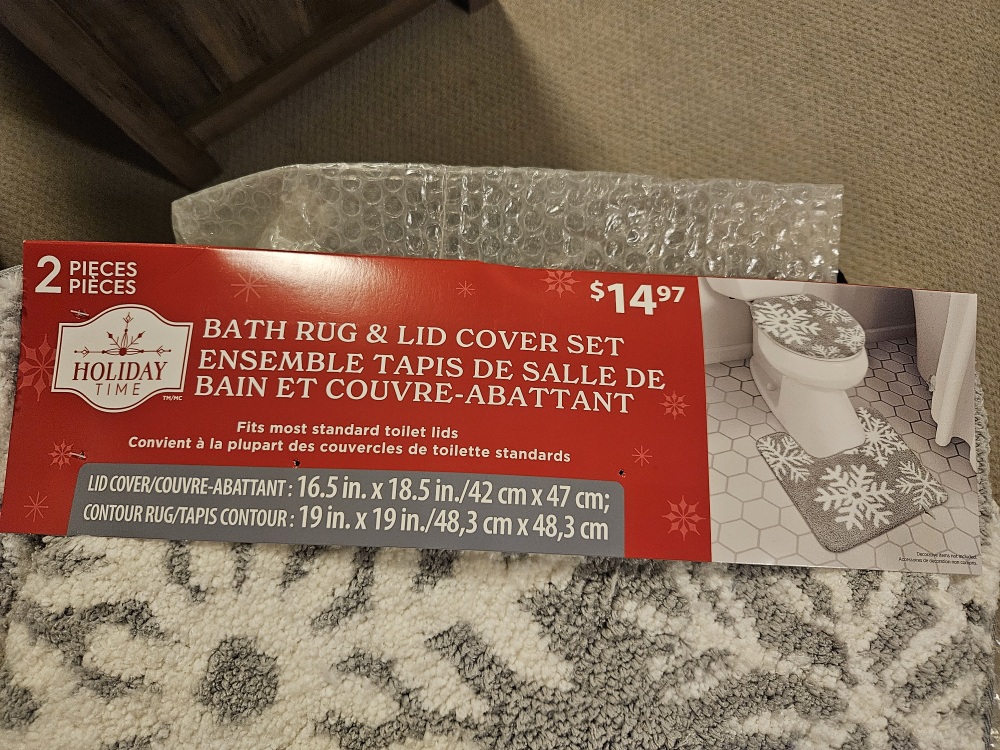 Holiday Time Bath Rug & Lid Cover Set - NEW - photo 2