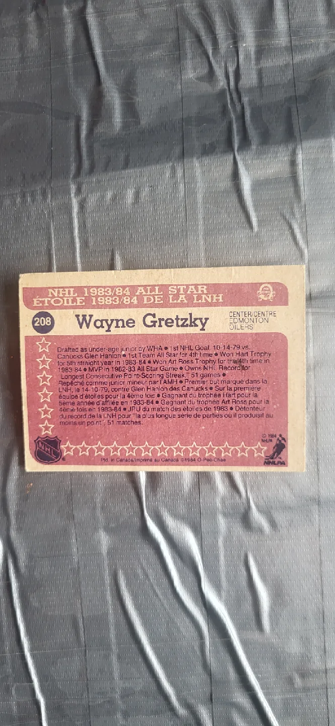 Wayne Gretzky 1983/84 All Star Hockey Card image indicator(2)