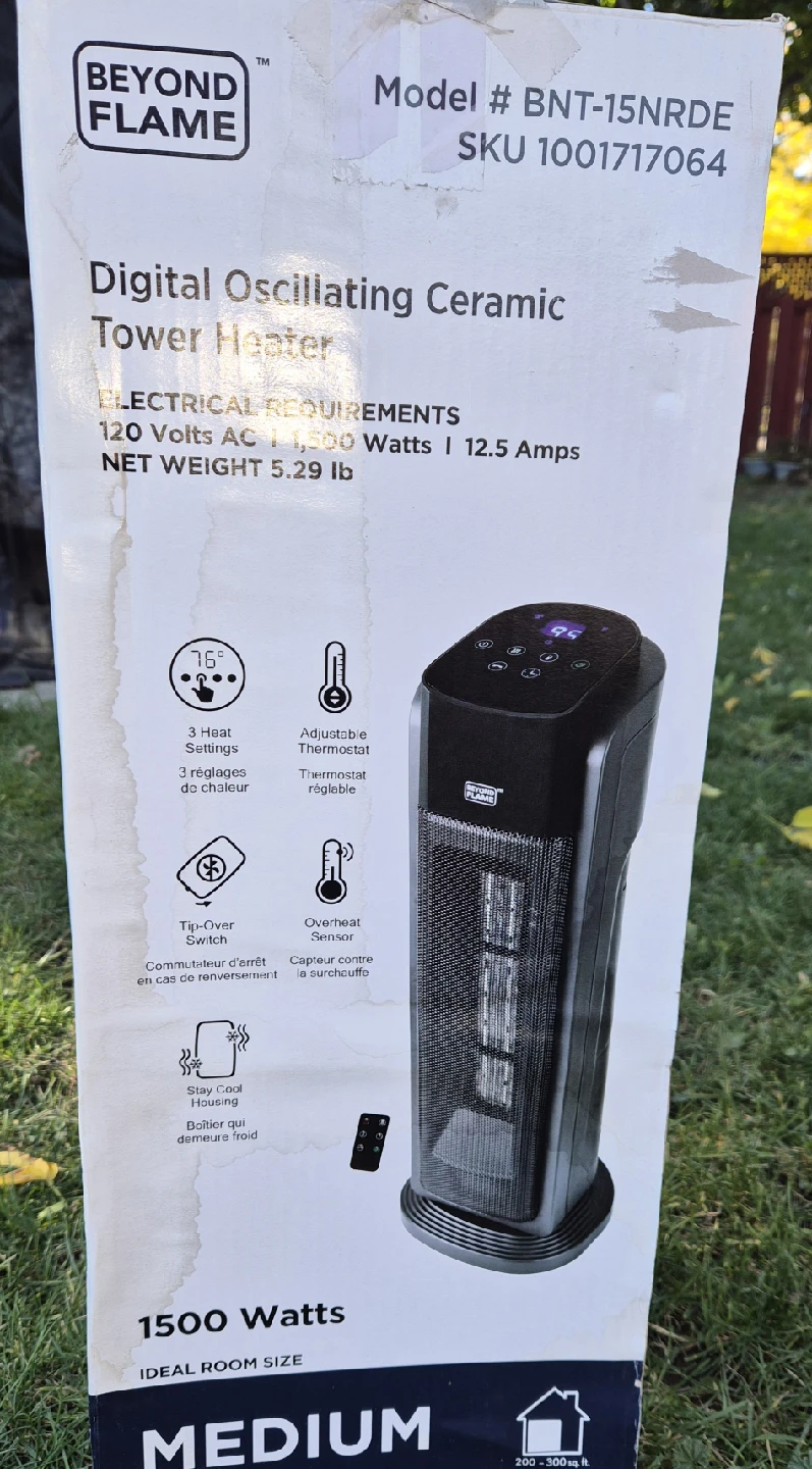 Beyond Flame Digital Oscillating Ceramic Tower Heater