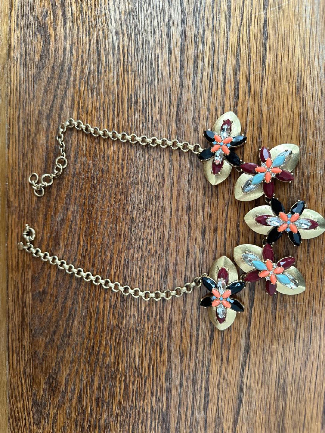 Gold Flower Statement Necklace