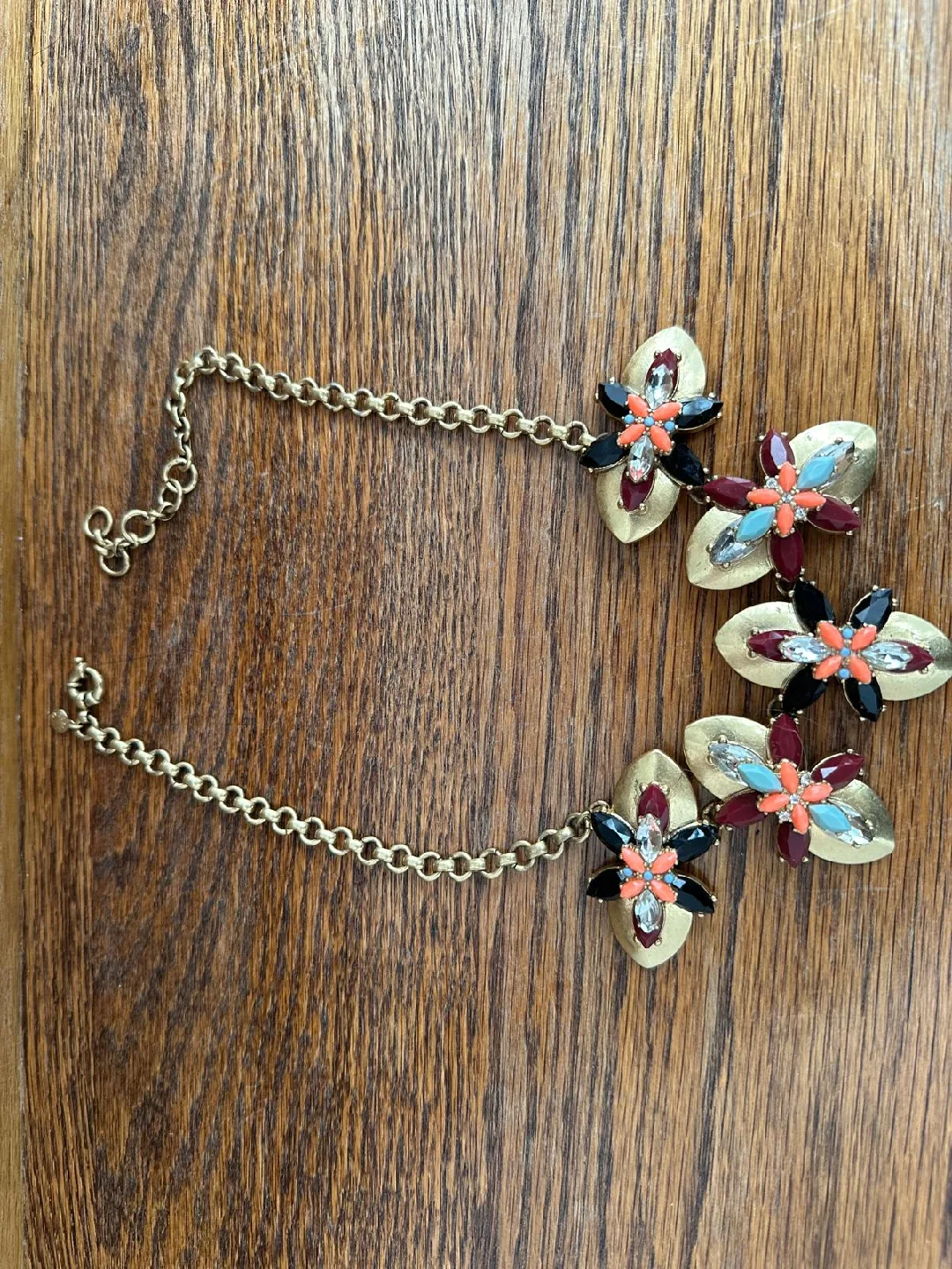 Gold Flower Statement Necklace thumbnail