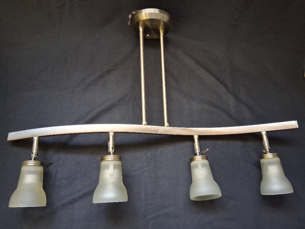 Track Lighting Fixture with 4 Frosted Glass Shades image indicator(2)
