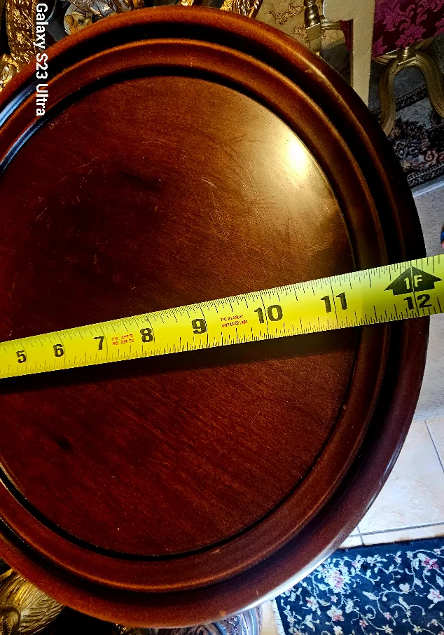 Wooden Pedestal Accent Table - Dark Brown image indicator(8)