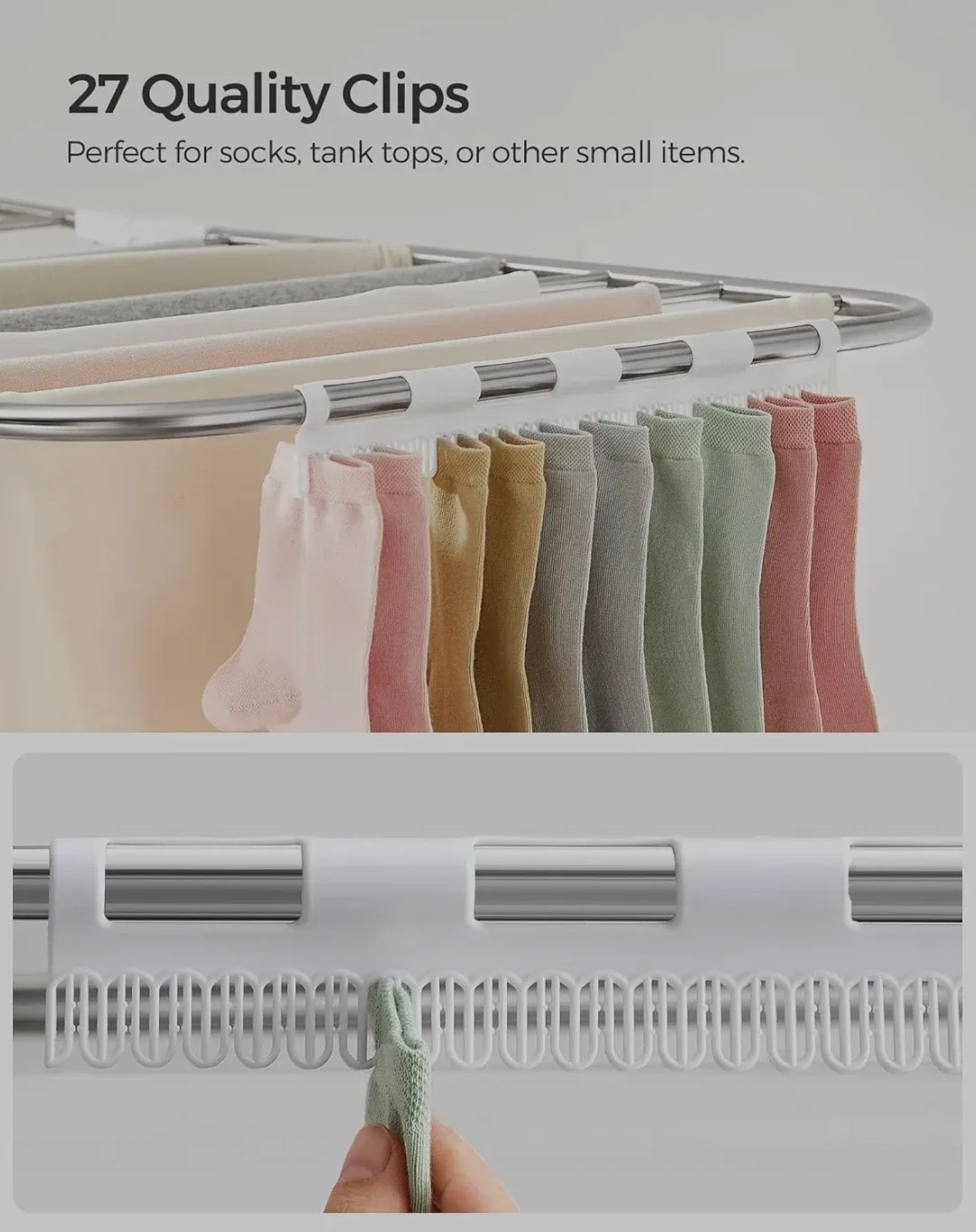 SONGMICS Foldable Clothes Drying Rack image indicator(5)