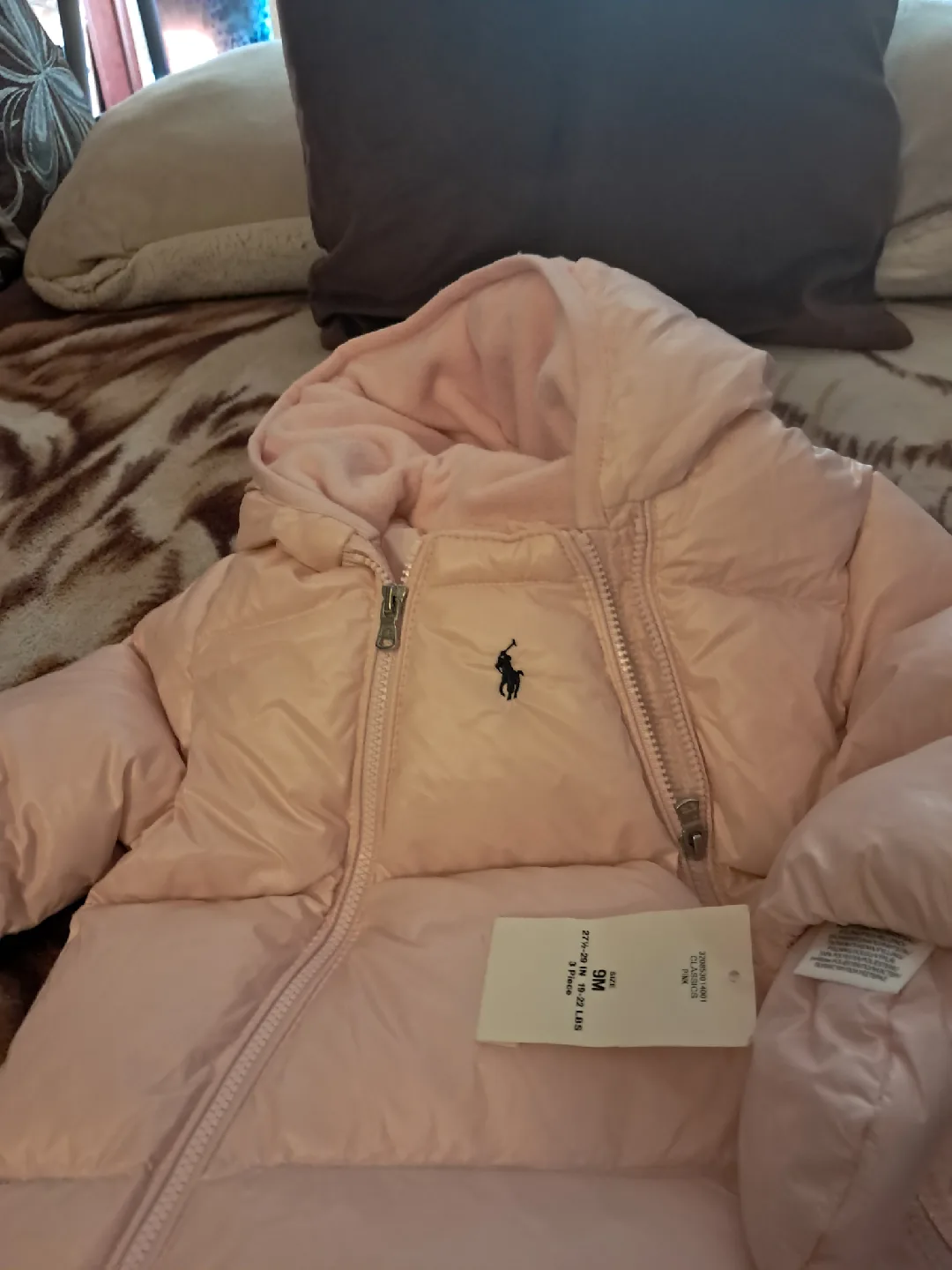 Ralph Lauren 9M Pink Puffer Snowsuit image indicator(2)