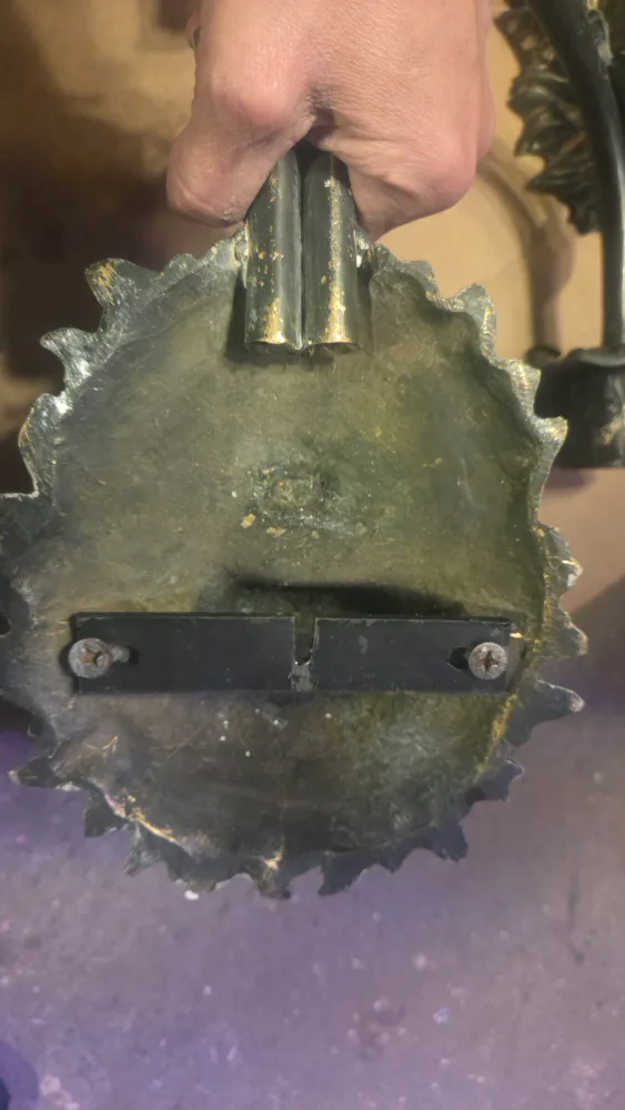 2 Unique 2 Light Cast Brass Lion's Head Wall Sconce image indicator(5)