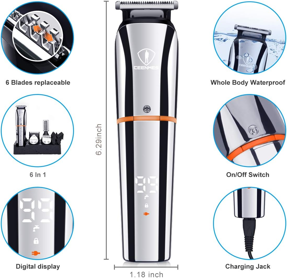 Ceenwes Beard Trimmer for Men 6 In 1 Hair Clippers Cordless - photo 3