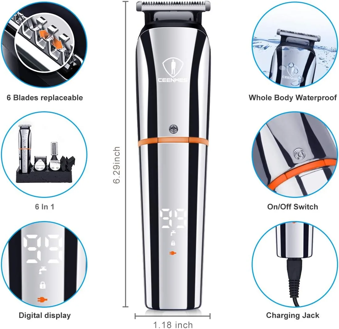 Ceenwes Beard Trimmer for Men 6 In 1 Hair Clippers Cordless image indicator(3)