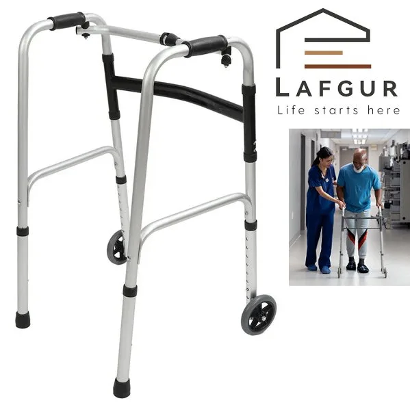 ADJUSTABLE ALUMINUM FOLDING WALKER - 300lbs capacity thumbnail