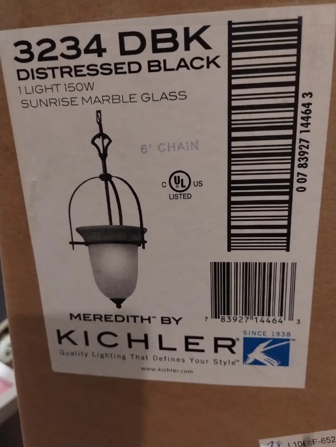 Kichler Meredith Distressed Black Pendant Light