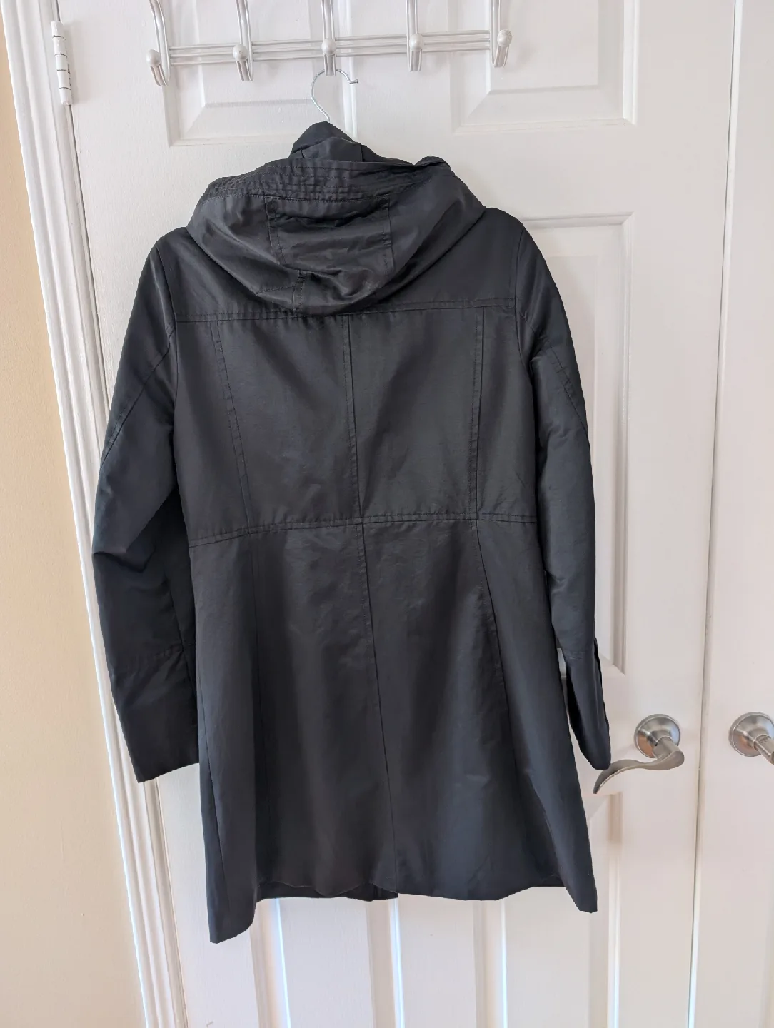 H&M Black Hooded Rain Coat Size 8 (M)🧡 image indicator(2)
