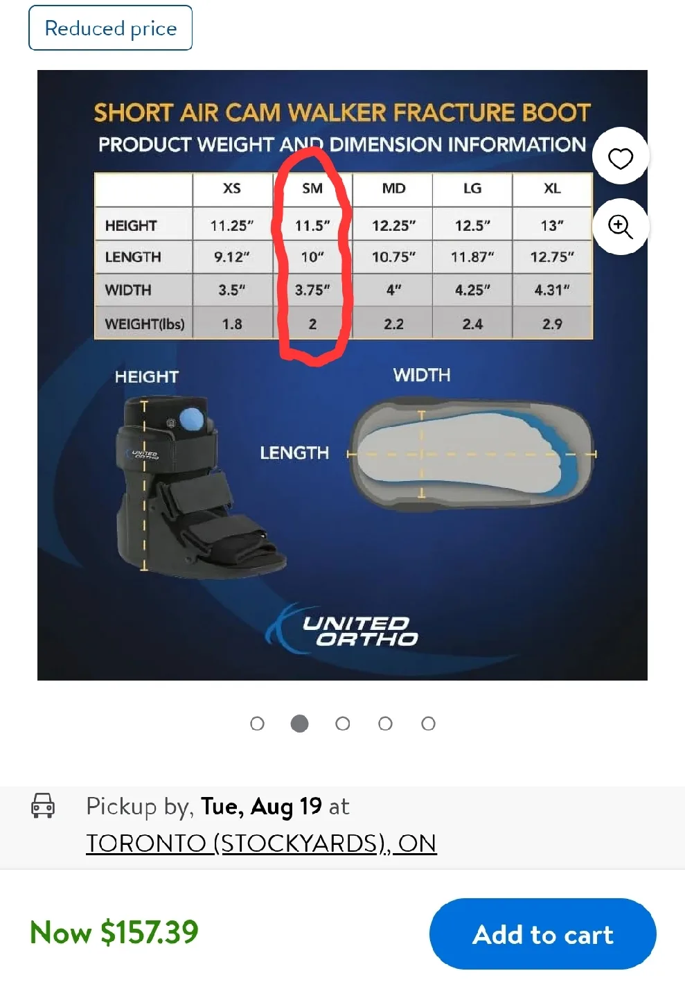 United Ortho Short Air Cam Walker Fracture Boot - Size Small image indicator(2)