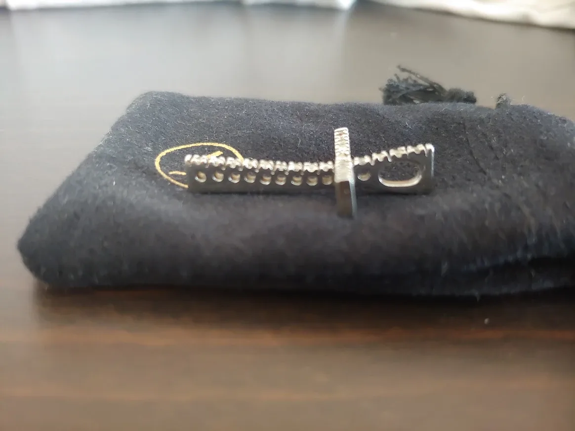 Sterling Silver Cross Pendant with cubic zirconia image indicator(2)