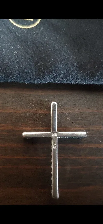 Sterling Silver Cross Pendant with cubic zirconia image indicator(5)