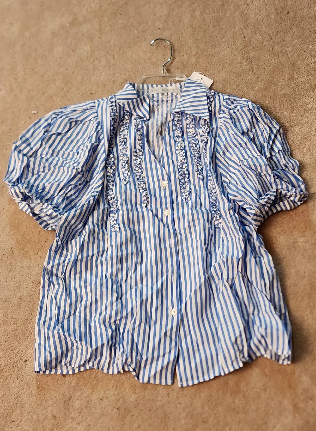New Striped Blue & White Blouse with tag thumbnail