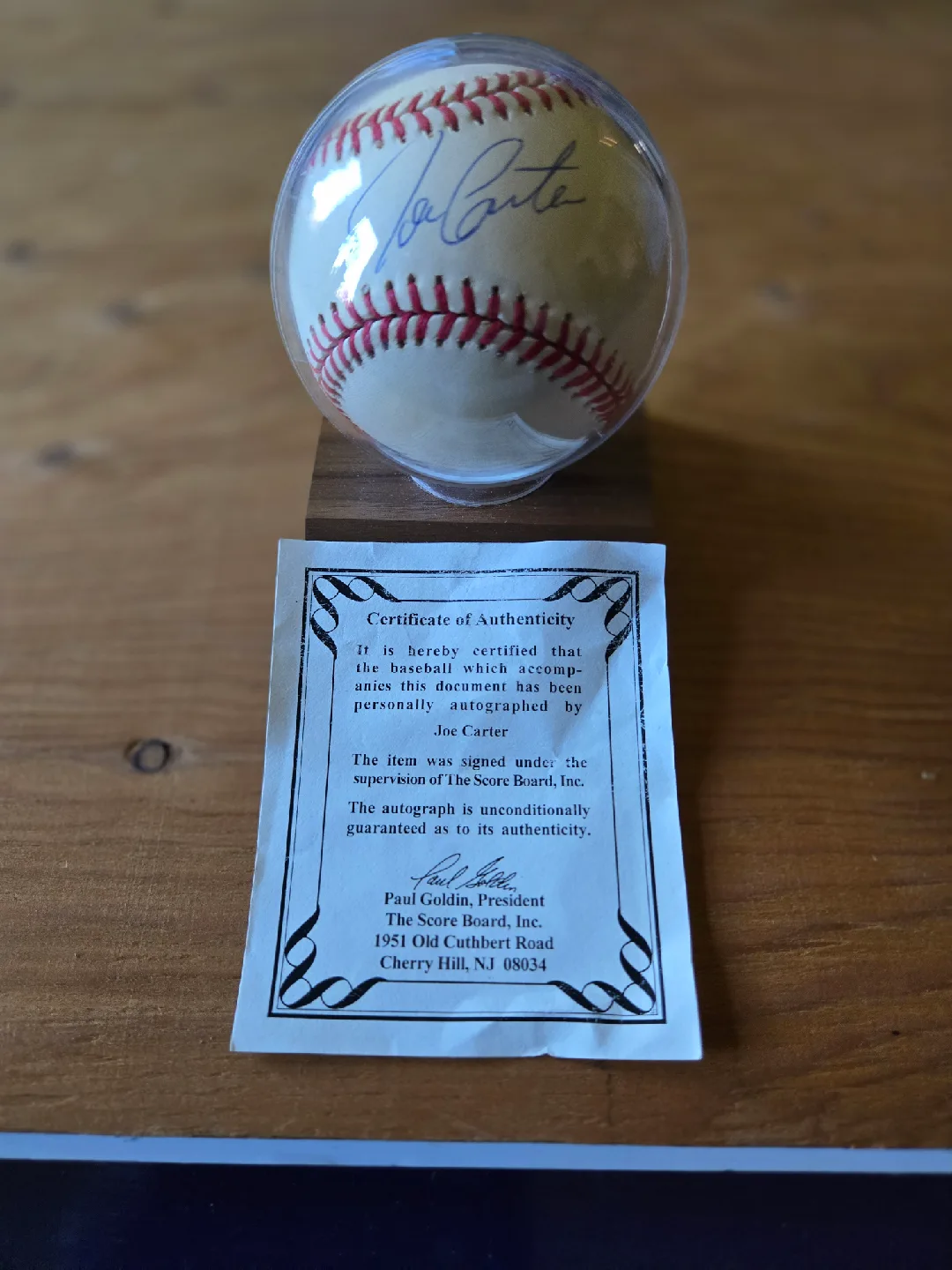 Joe Carter autographed 1993 World Series official baseball! image indicator(4)