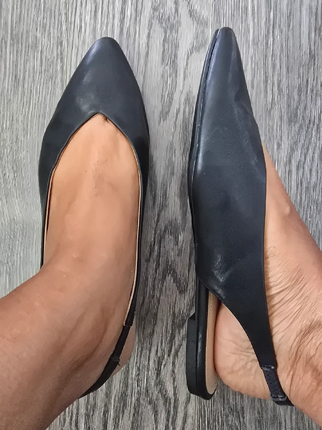 H&M Black Slingback Flats - Size 40 thumbnail