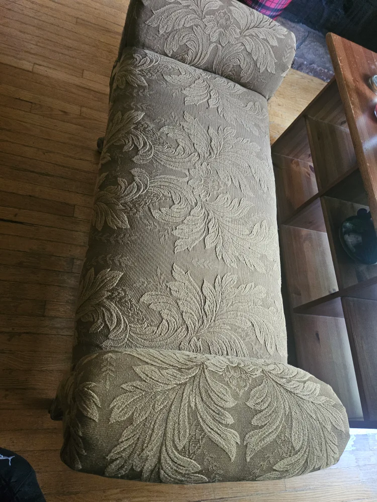 Upholstered Bench with Floral Pattern