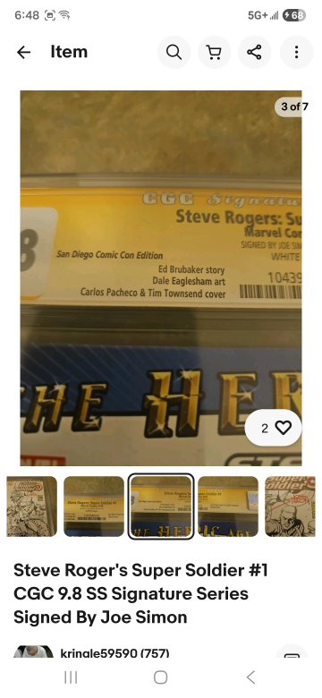 Steve Rogers Super Soldier #1 CGC 9.8 Signed Comic Book - photo 3