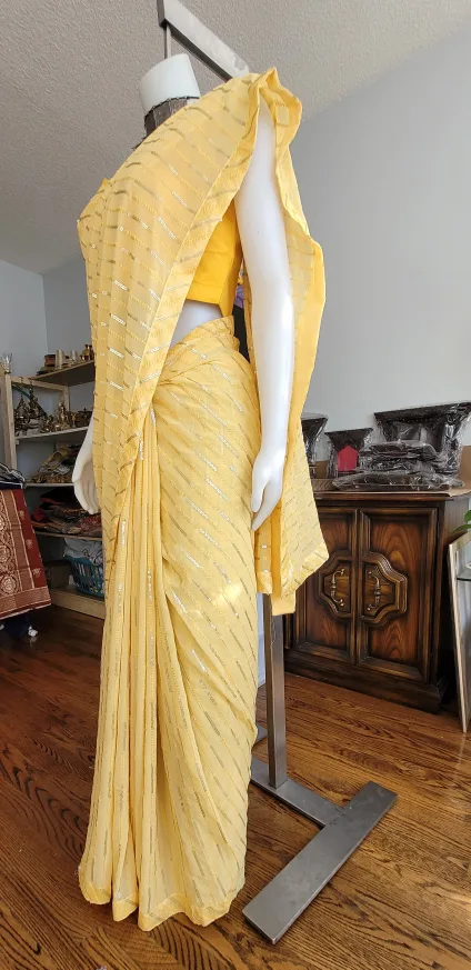 Pink & Yellow Saree price for each image indicator(2)