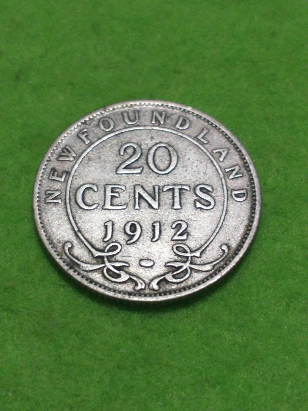 XF 1912 Newfoundland George V 20 cent piece, .925 silver, KM#5 - photo 2