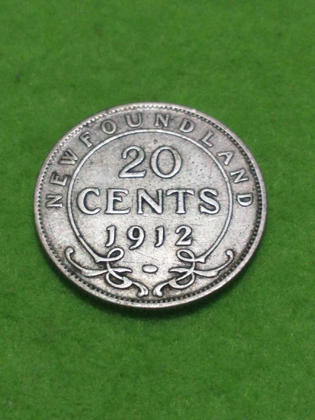 XF 1912 Newfoundland George V 20 cent piece, .925 silver, KM#5 image indicator(2)