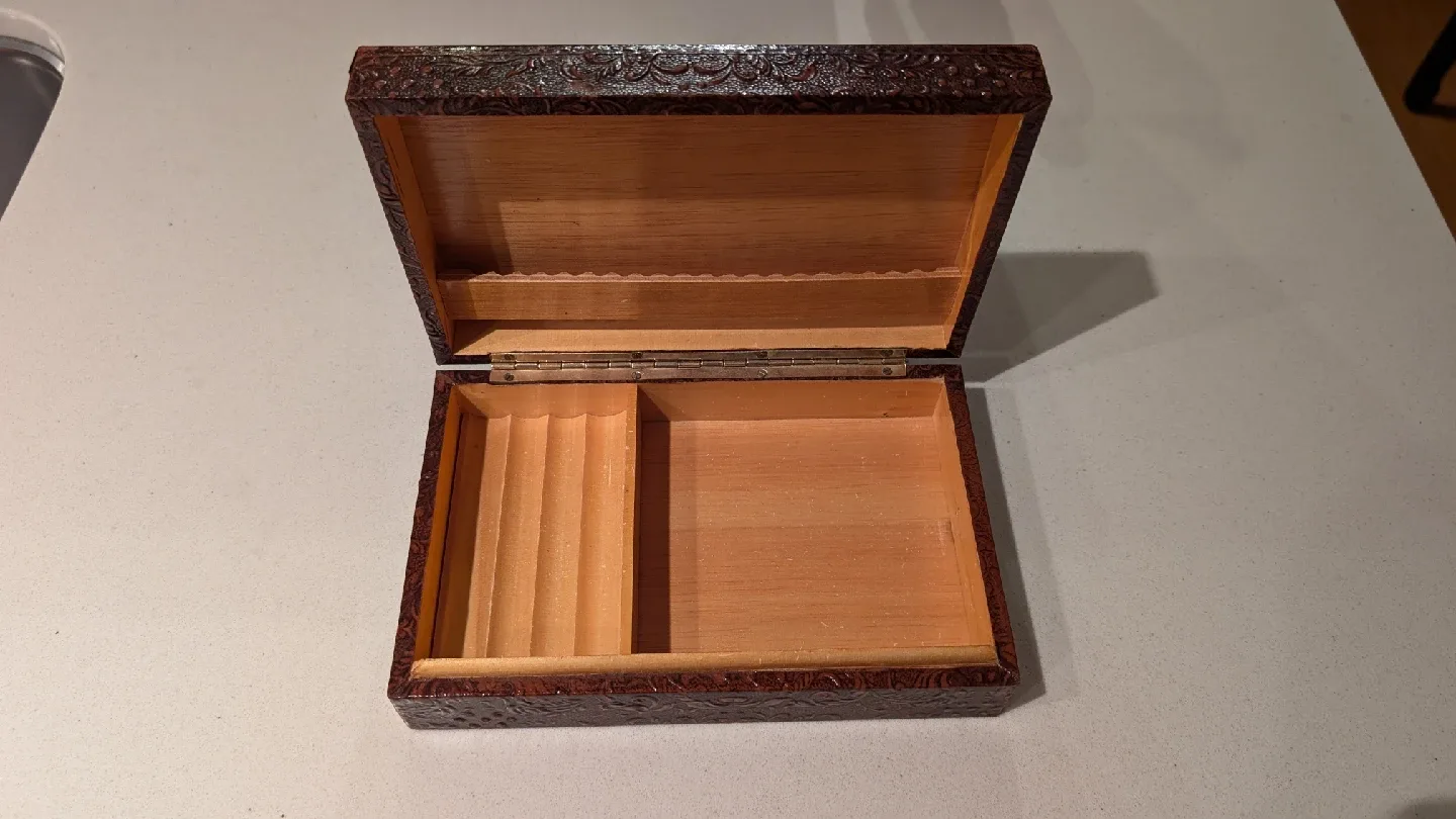 Vintage Carved Wooden Box thumbnail