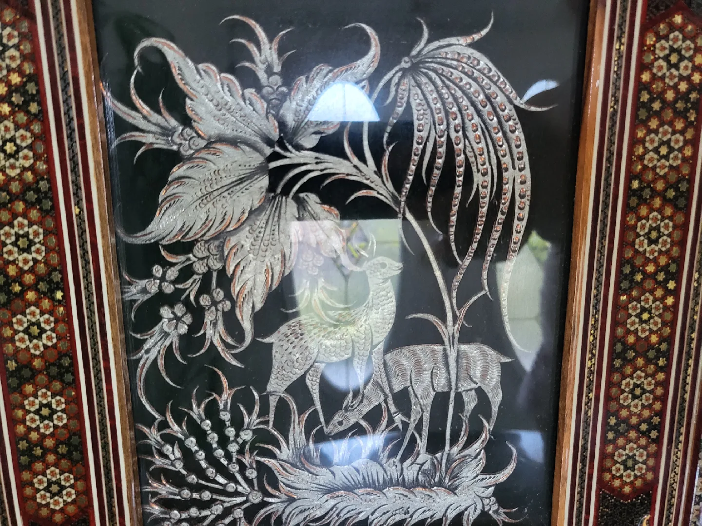 Vintage Marquetry Art Picture Frame image indicator(2)