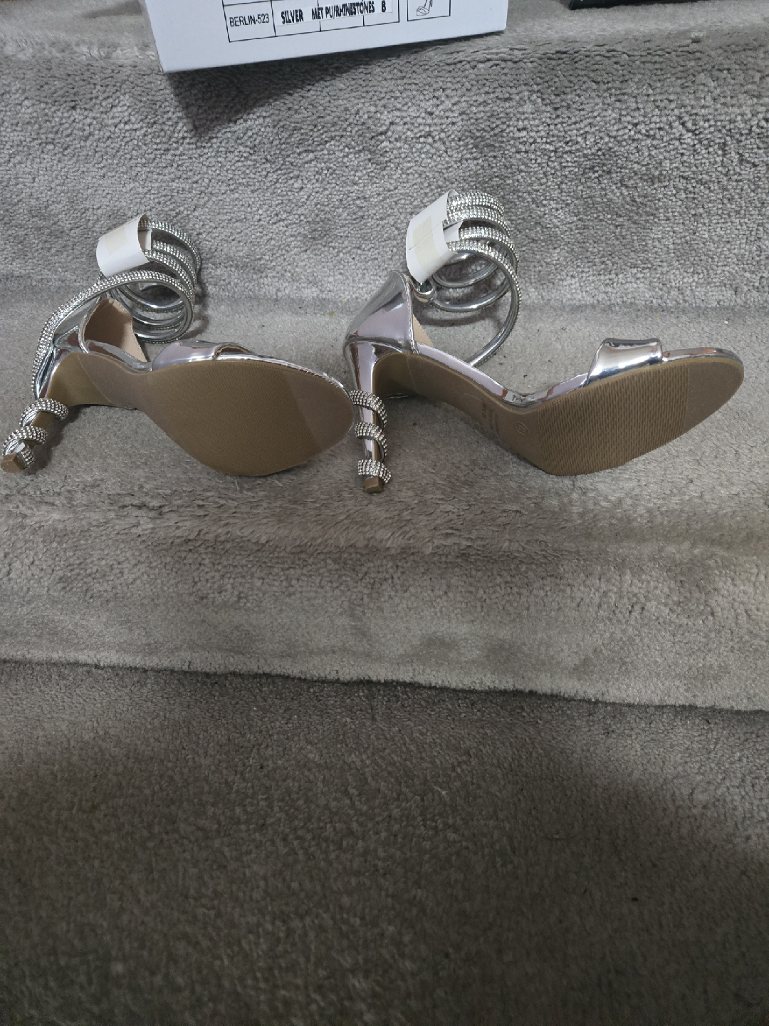 Wild Diva Lounge Silver Rhinestone Heels - Size 8 - photo 4