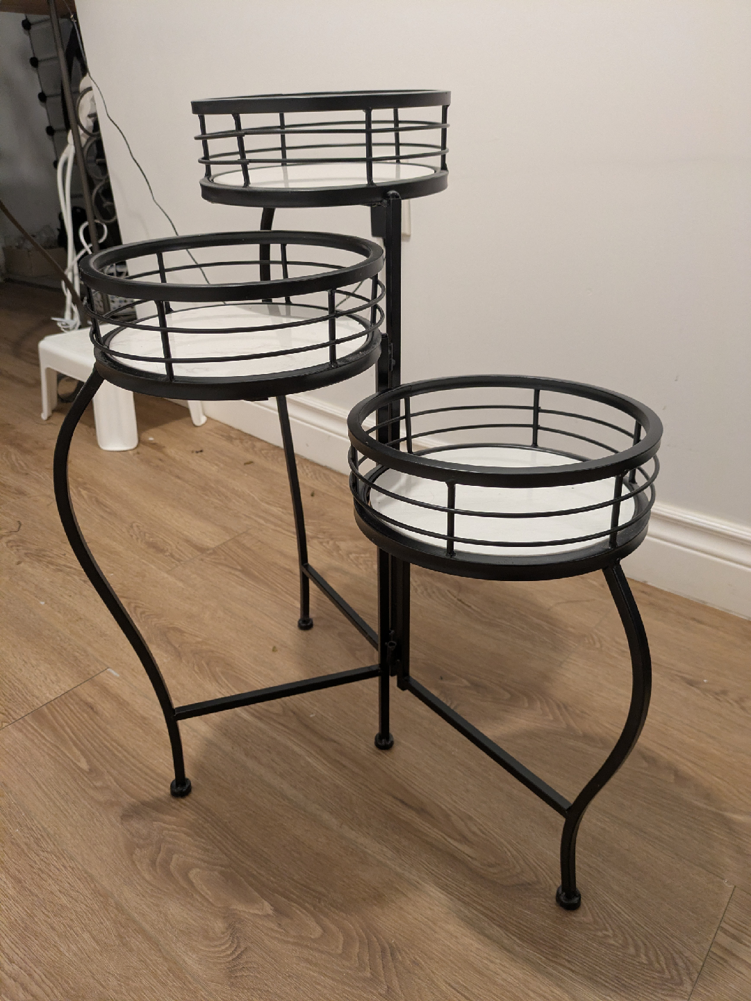 Three Tier Metal Plant Stand - Black