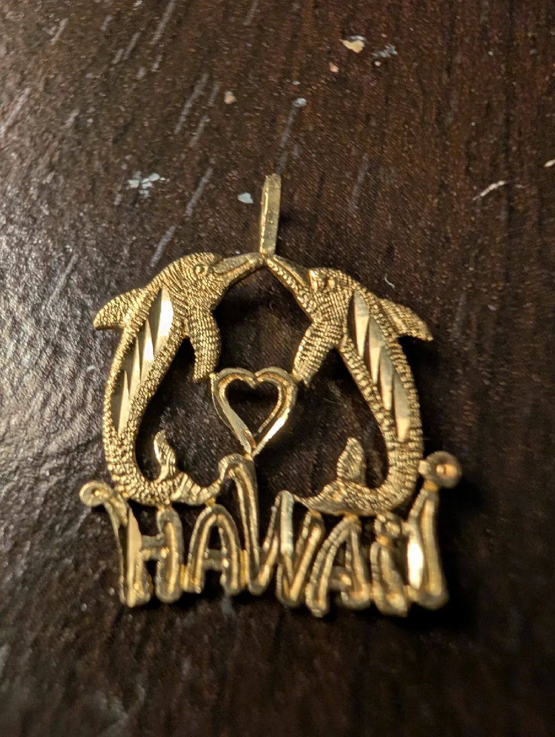 14K Gold Hawaii Dolphin Pendant thumbnail