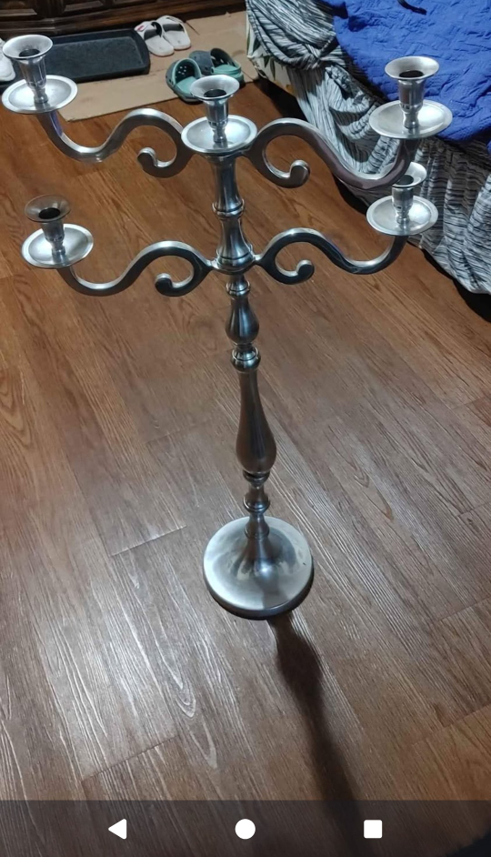Silver Metal Candelabra - photo 2