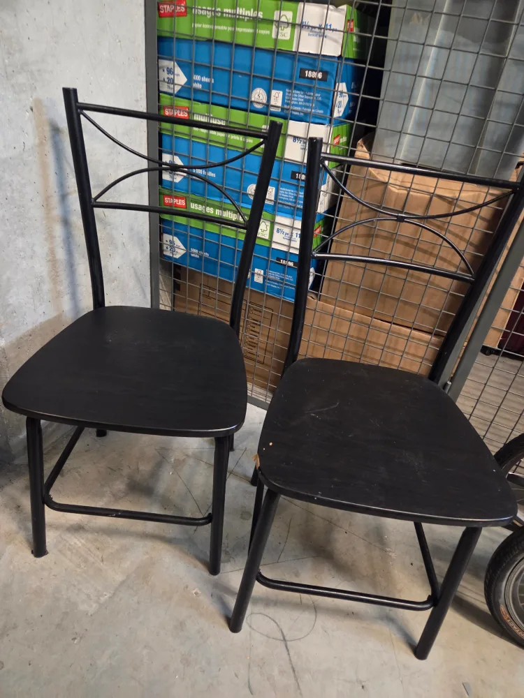 Black Metal Frame Dining Chairs - Set of 2