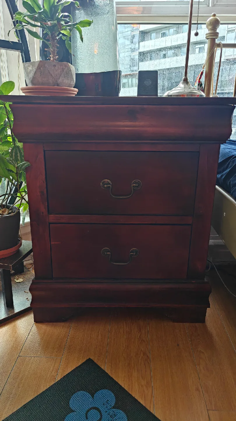 Wooden Two-Drawer Nightstand