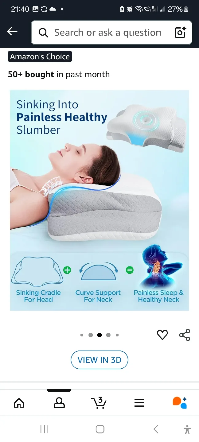 Ergonomic Contour Memory Foam Pillow image indicator(4)
