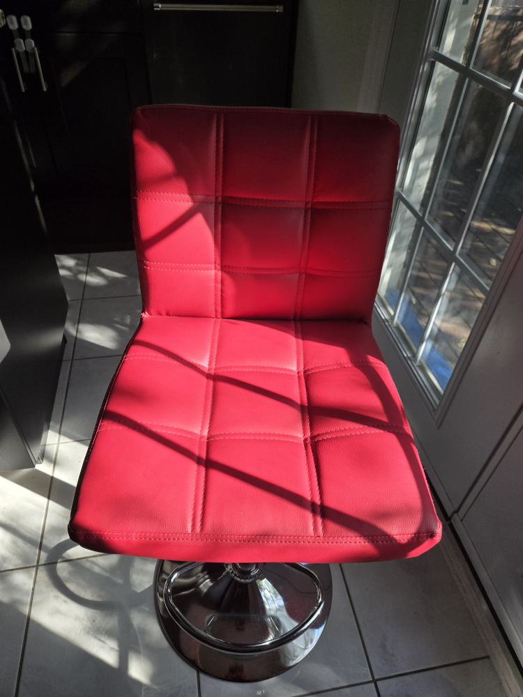 2 Red Swivel Bar Stools