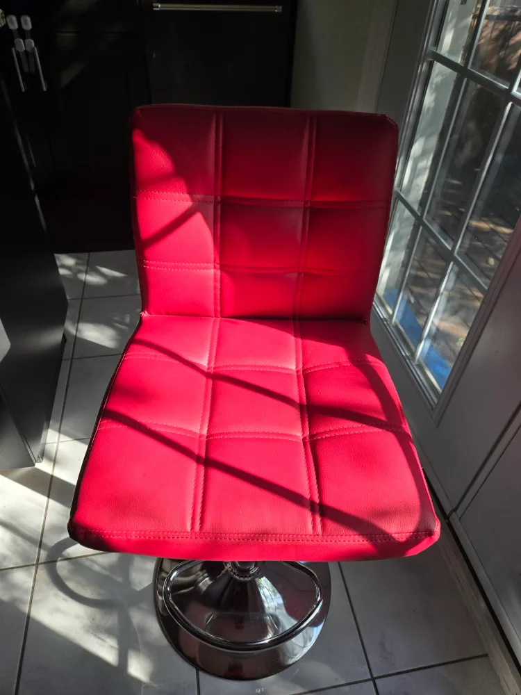 2 Red Swivel Bar Stools